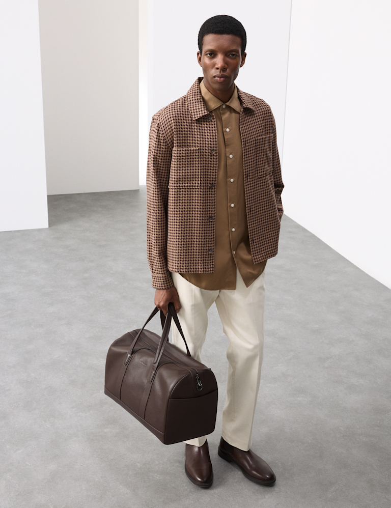 Pure Cotton Puppytooth Overshirt