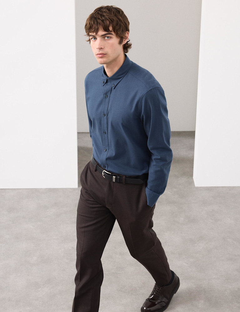 Slim Fit Cotton Rich Flannel Shirt