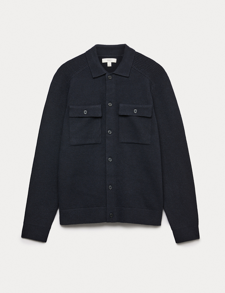 Air-Yarn Button Through Knitted Jacket