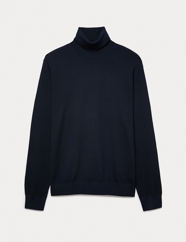 Pure Extra Fine Merino Wool Roll Neck Jumper