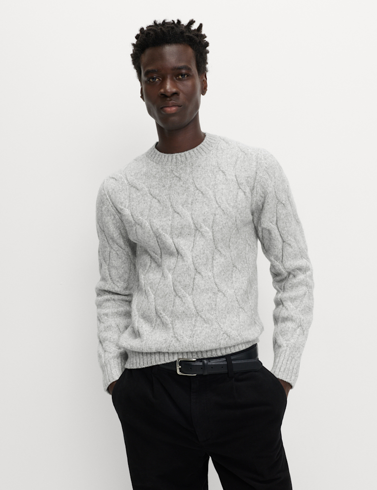 Cable Crew Neck Jumper with Wool Cable Crew Neck Jumper with Wool