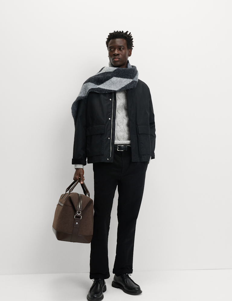 Cable Crew Neck Jumper with Wool