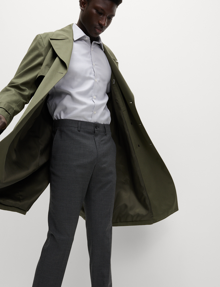 Slim Fit Wool Blend Trousers