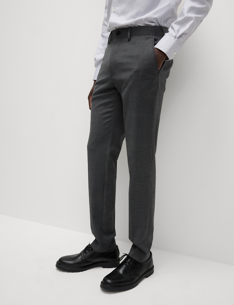 Slim Fit Wool Blend Trousers