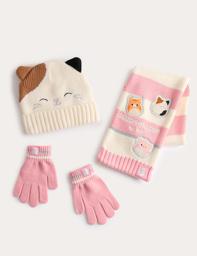 Kids’ Squishmallows™Hat, Scarf and Glove Set (3-13 Yrs)