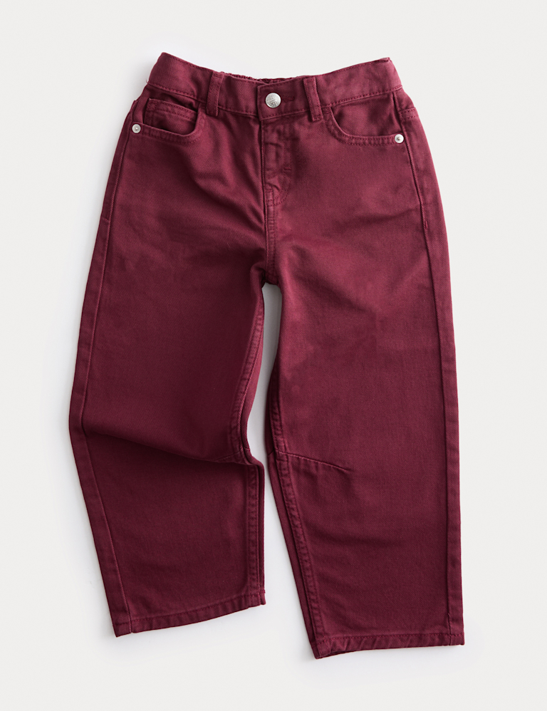 Pure Cotton Denim Barrel Leg Jeans (2-10 Yrs)