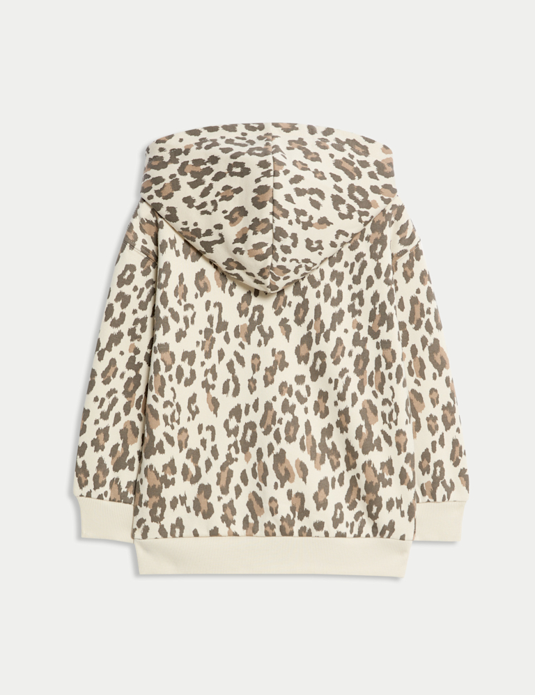 Cotton Rich Leopard Zip Hoodie (2-8 Yrs)
