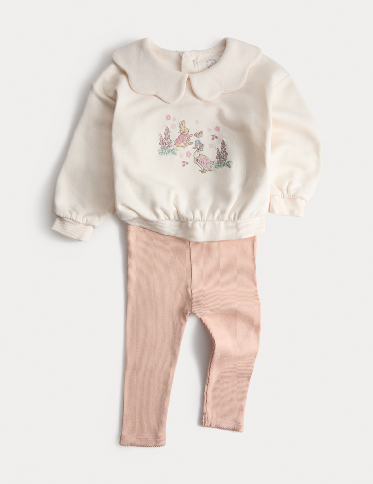 2pc Cotton Rich Peter Rabbit™ Collar Sweat Outfit (0-3 Yrs)