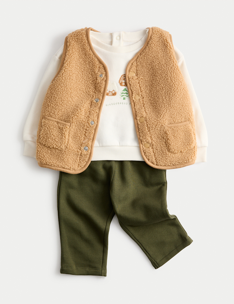 3pc Gingerbread Borg Gilet Outfit (0 Mths-3 Yrs) 3pc Gingerbread Borg Gilet Outfit (0 Mths-3 Yrs)