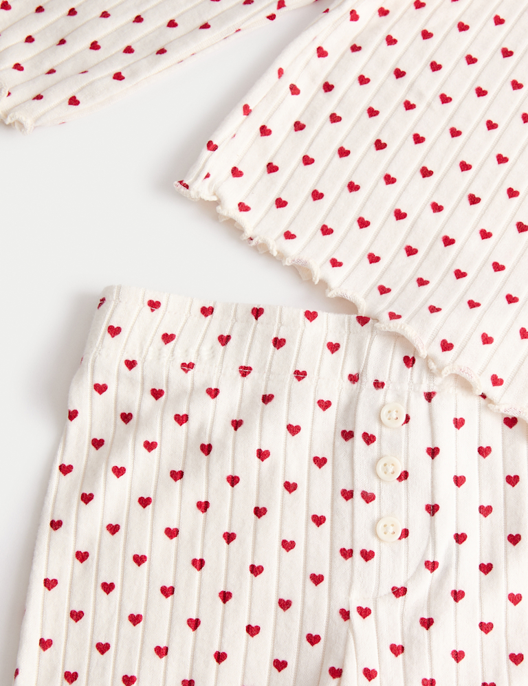 Cosy Ribbed Heart Pyjamas (1-16 Yrs)