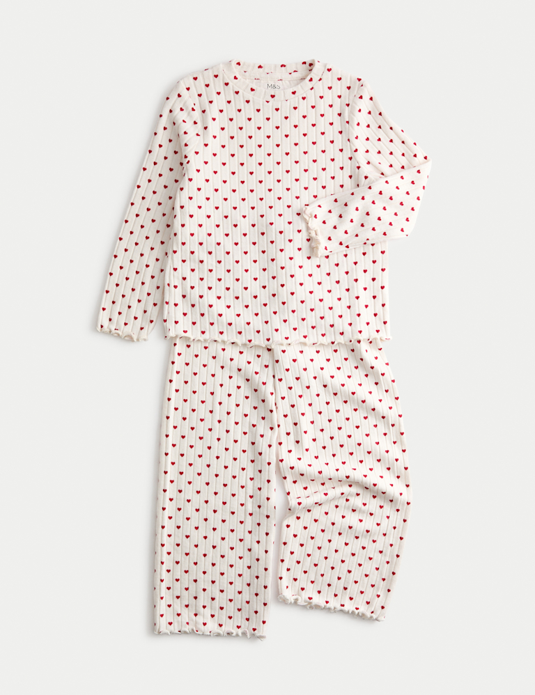 Cosy Ribbed Heart Pyjamas (1-16 Yrs)