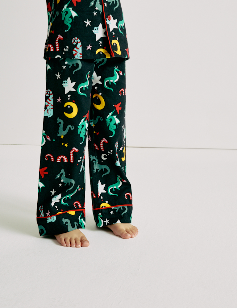 Pure Cotton Dragon Print Pyjamas (0-10 Yrs)