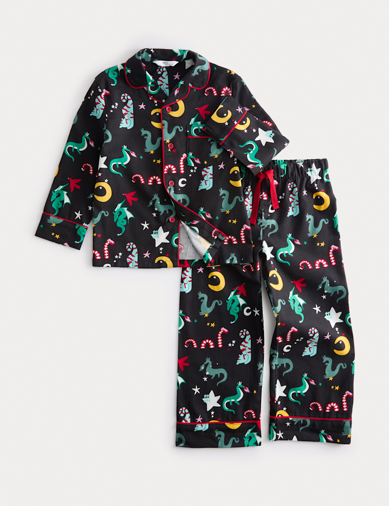 Pure Cotton Dragon Print Pyjamas (0-10 Yrs)
