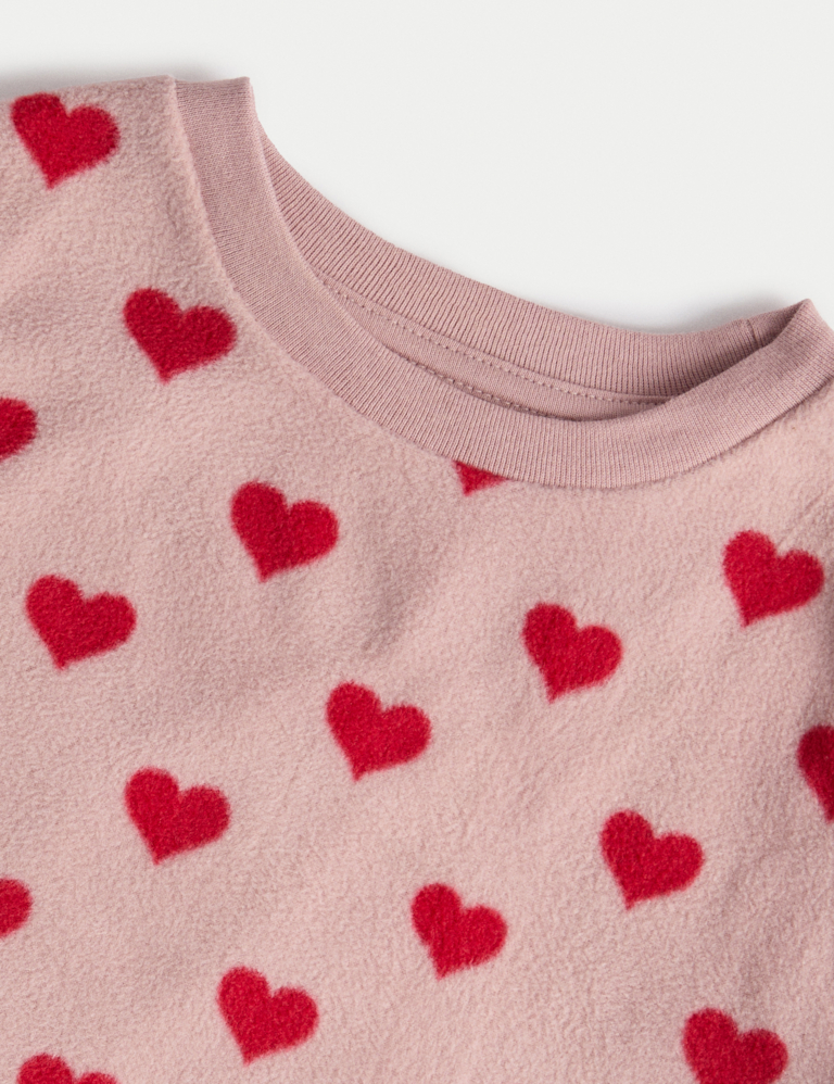 Fleece Heart Print Pyjamas (1-16 Yrs)