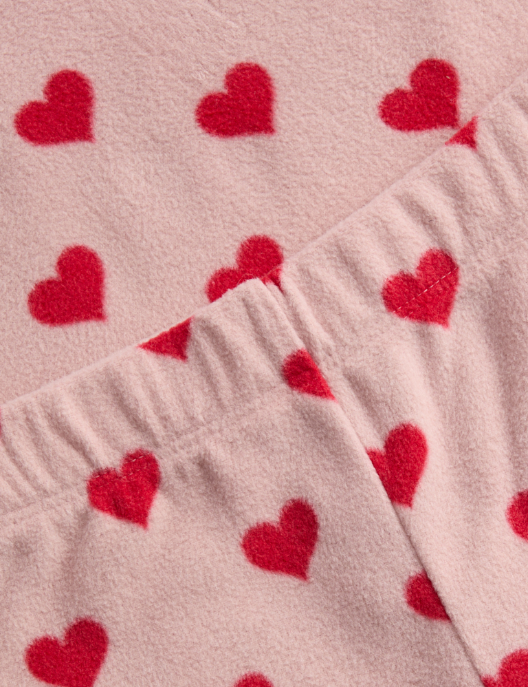 Fleece Heart Print Pyjamas (1-16 Yrs)