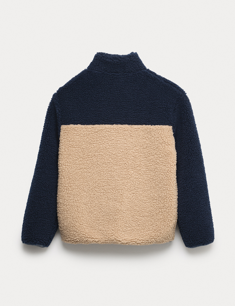 Colour Block Zip Borg Jacket (6-16 Yrs)