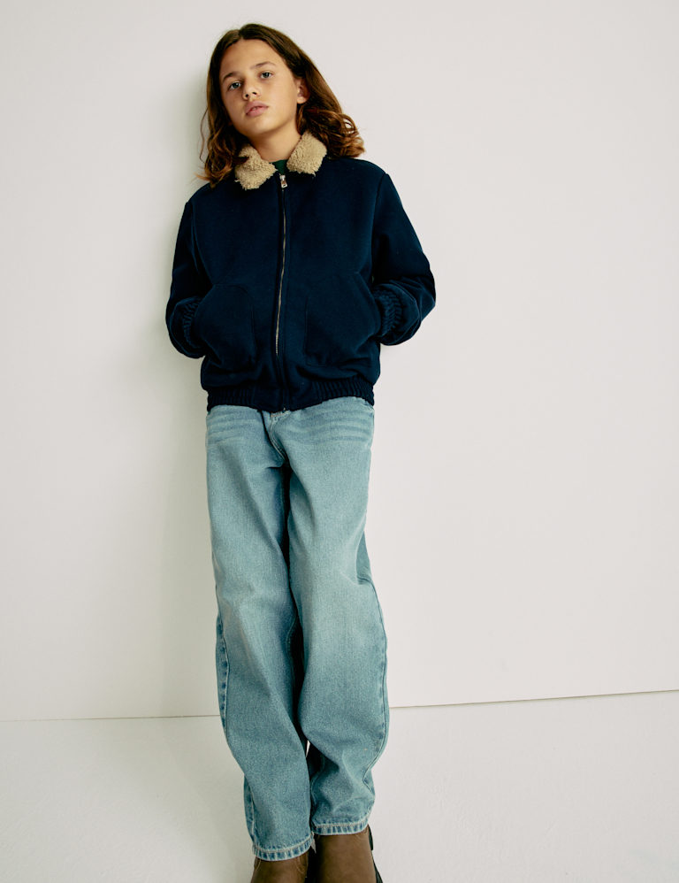 Borg Lined Bomber Jacket (6-16 Yrs)