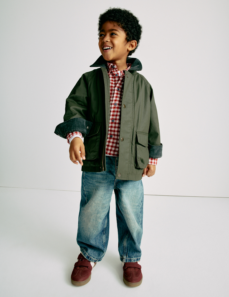 Waxed Jacket With Corduroy Collar (2-8 Yrs)