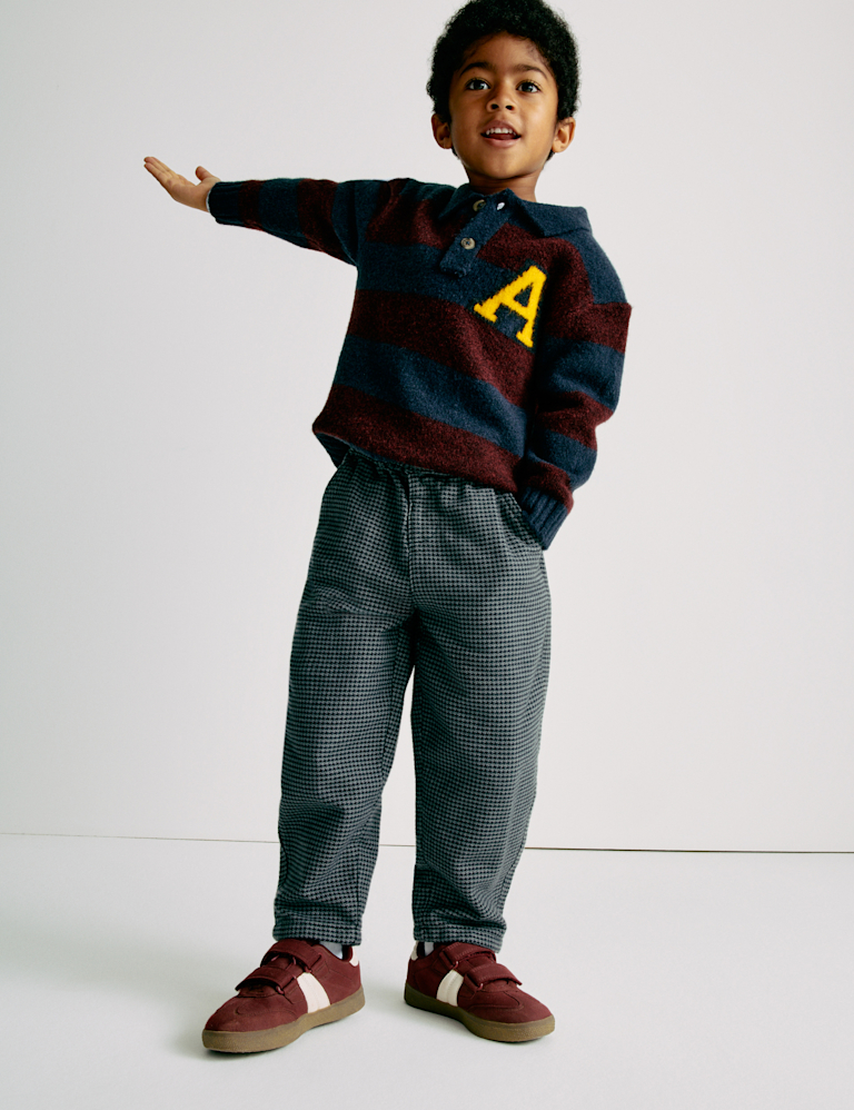 Pure Cotton Micro Check Trousers (2-8 Yrs)