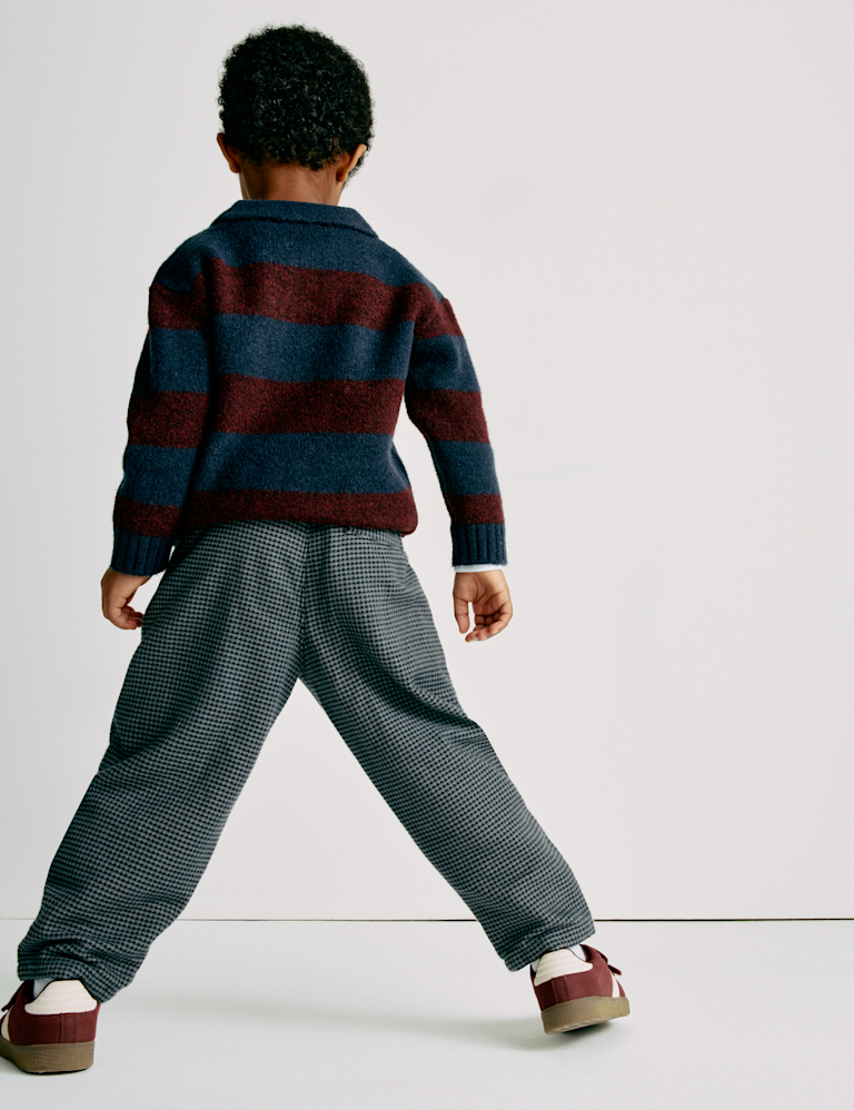 Pure Cotton Micro Check Trousers (2-8 Yrs)