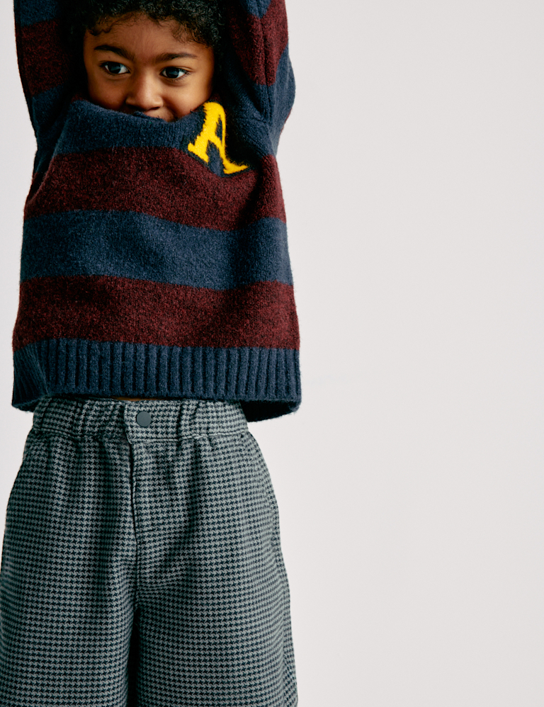 Pure Cotton Micro Check Trousers (2-8 Yrs)