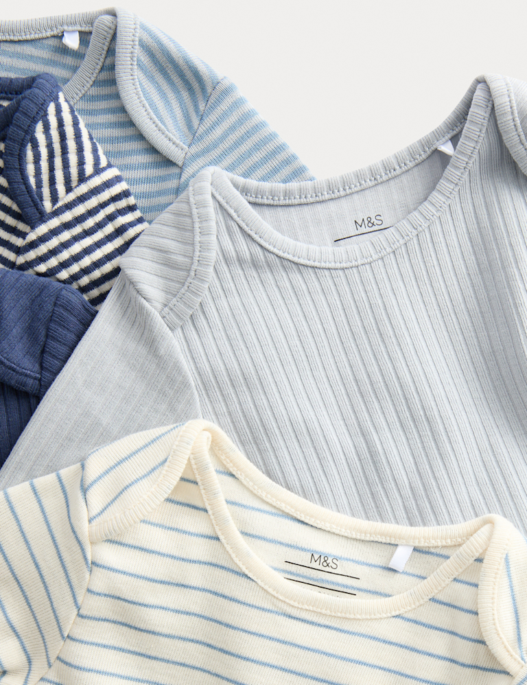 5pk Cotton Rich Long Sleeve Bodysuits (6½lbs-3 Yrs)