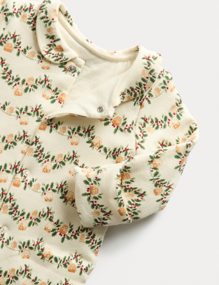 Pure Cotton Gingerbread Sleepsuit (0-12 Mths)