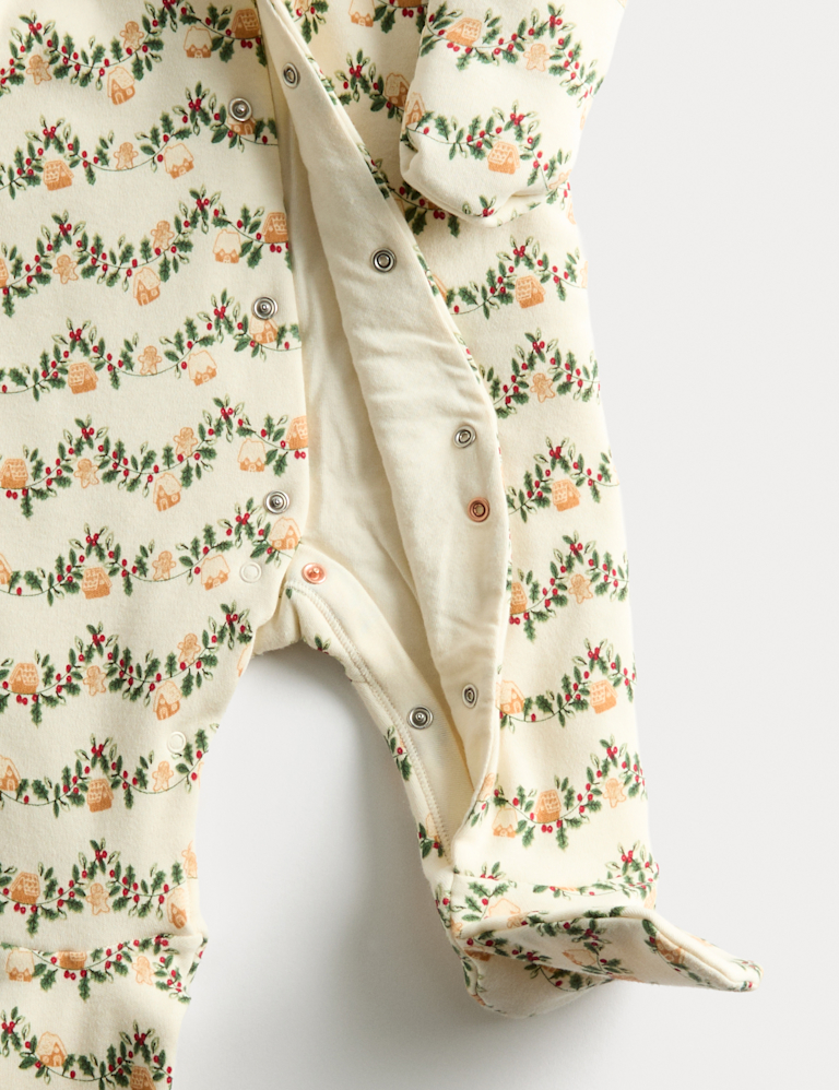 Pure Cotton Gingerbread Sleepsuit (0-12 Mths)