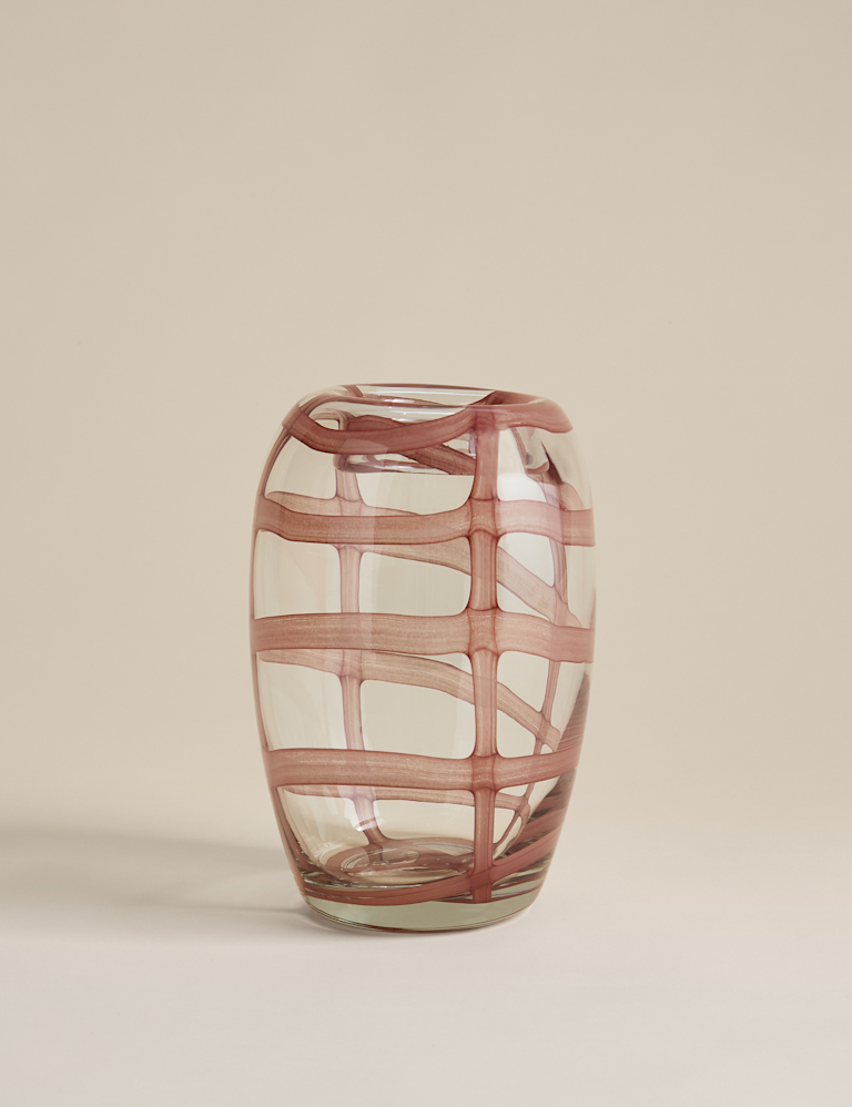 Small Checked Glass Vase