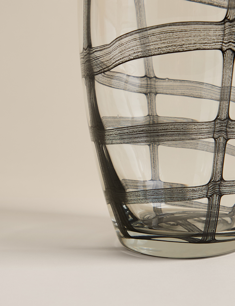 Medium Check Glass Vase