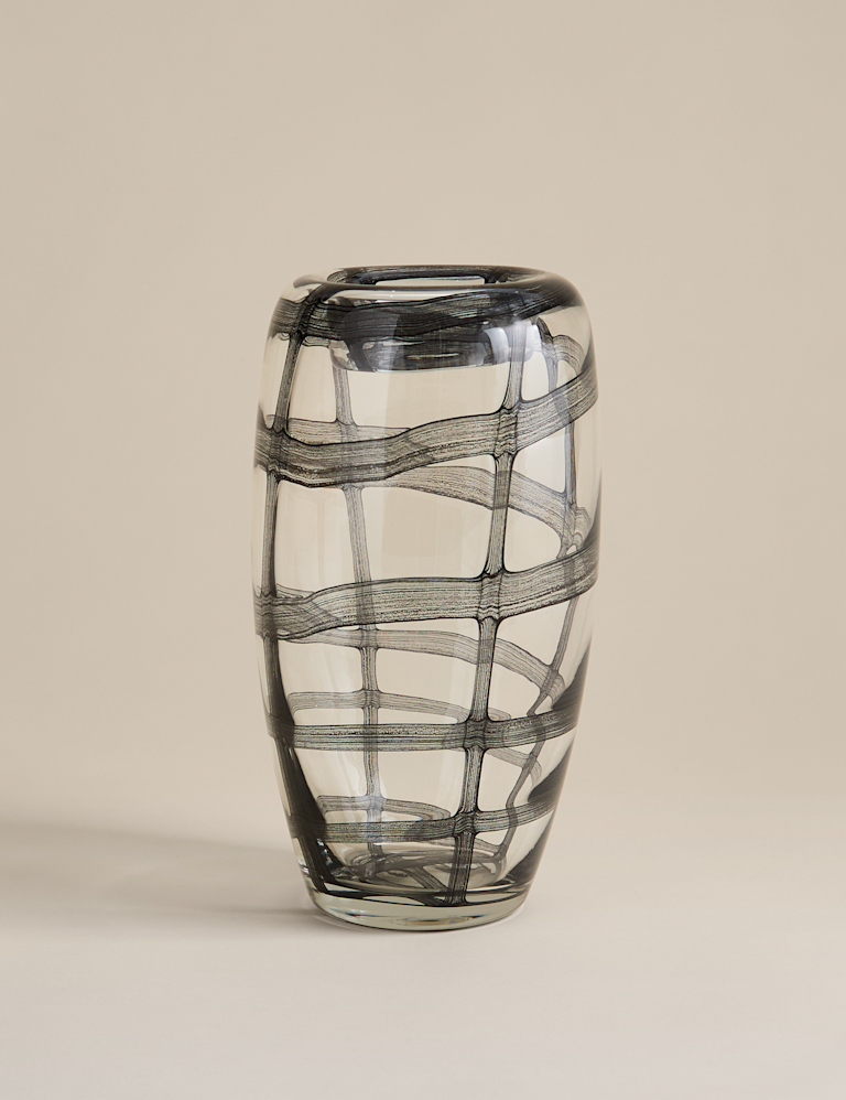 Medium Check Glass Vase