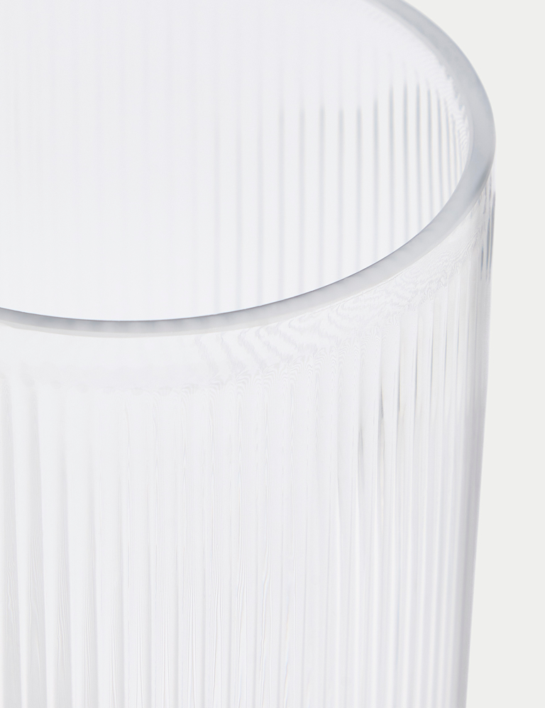 Ribbed Glass Cylinder Vase