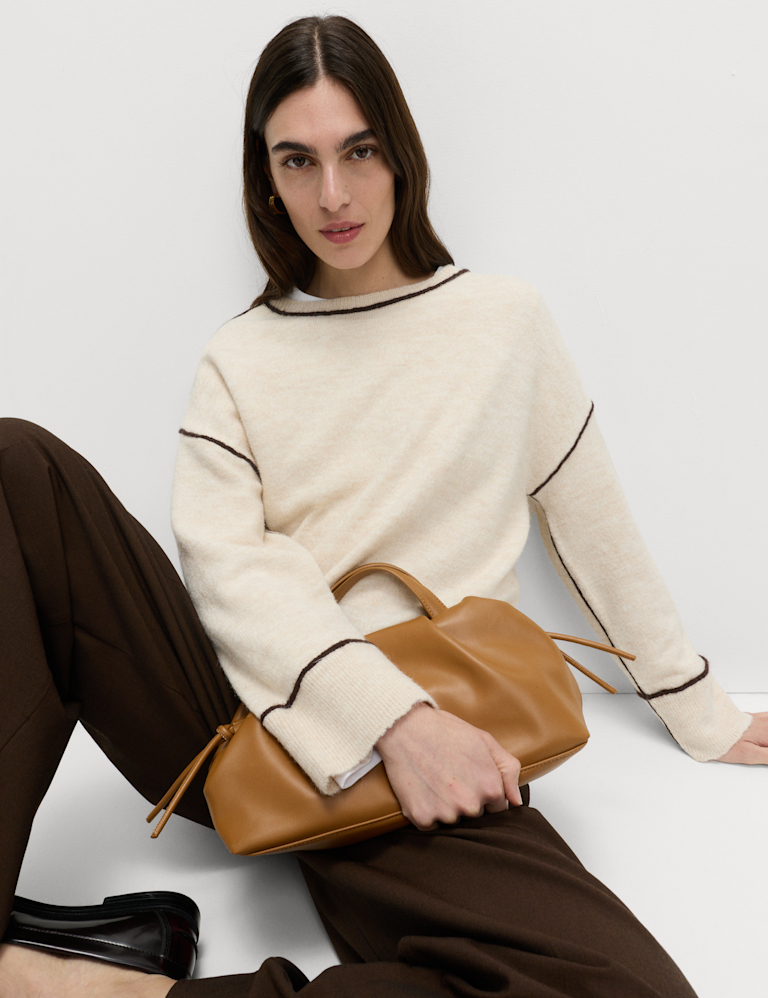 Tipped Detail Relaxed Fit Jumper