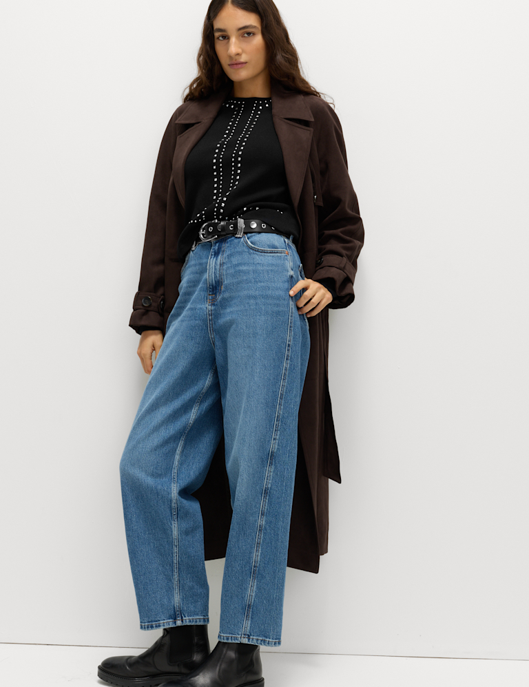 Stud Embellished Crew Neck Jumper