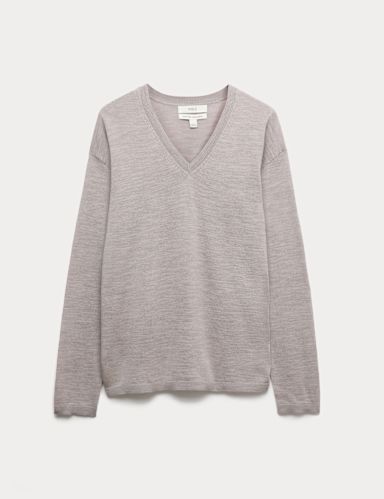 Pure Merino Wool V-Neck Jumper
