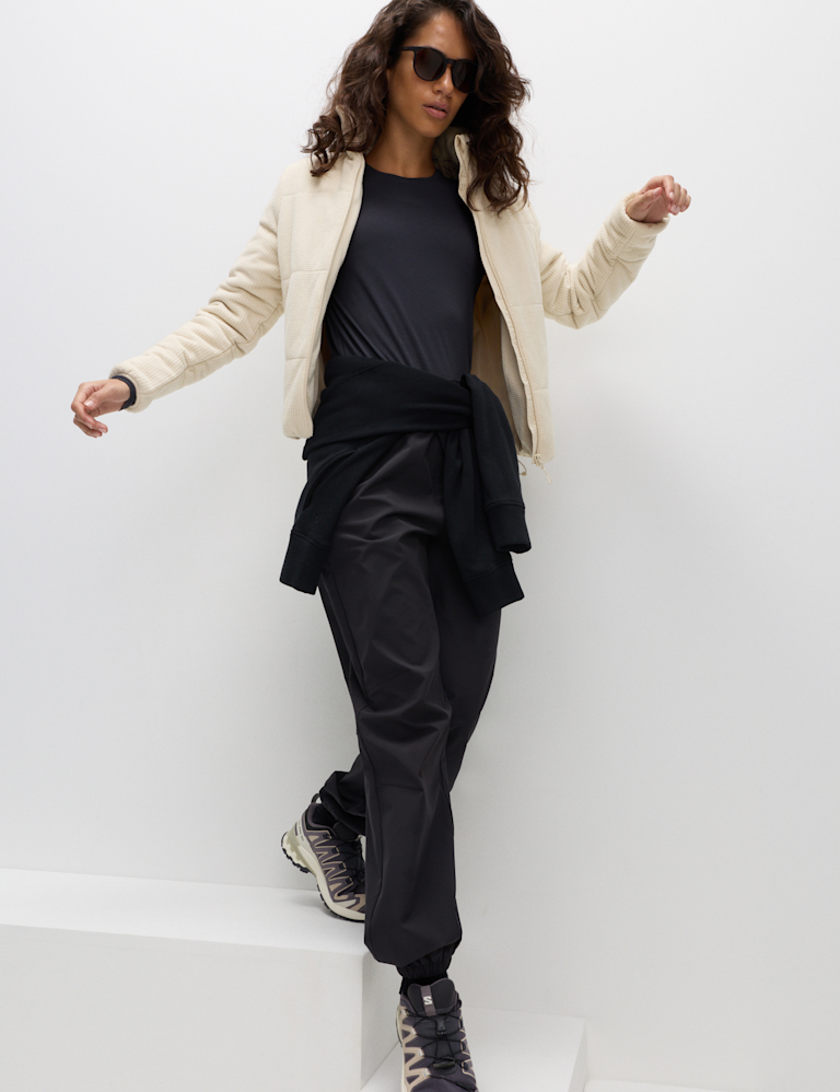 Textured Funnel Neck Puffer Jacket