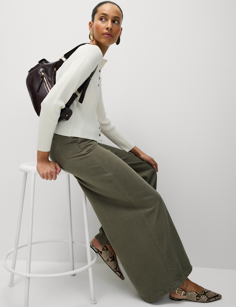 Cotton Rich Palazzo Trousers