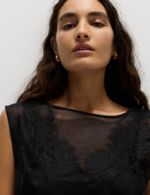 Satin Lace Midaxi Slip Dress