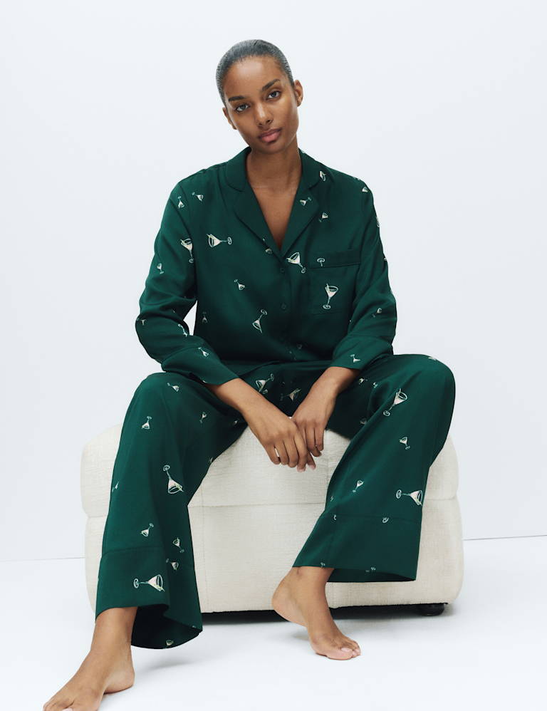 Dream Satin™ Cocktail Print Pyjama Set