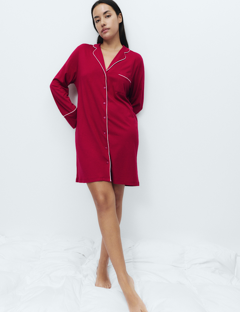 Cotton Modal Revere Nightshirt