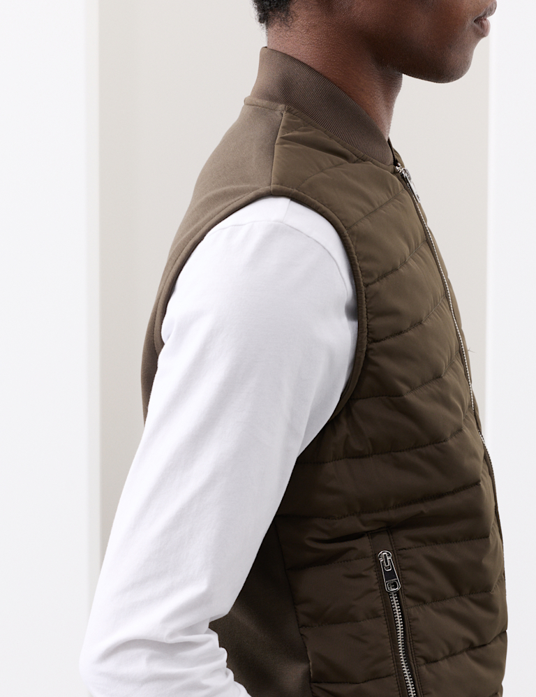 Cotton Rich Zip Up Quilted Gilet with Stormwear™