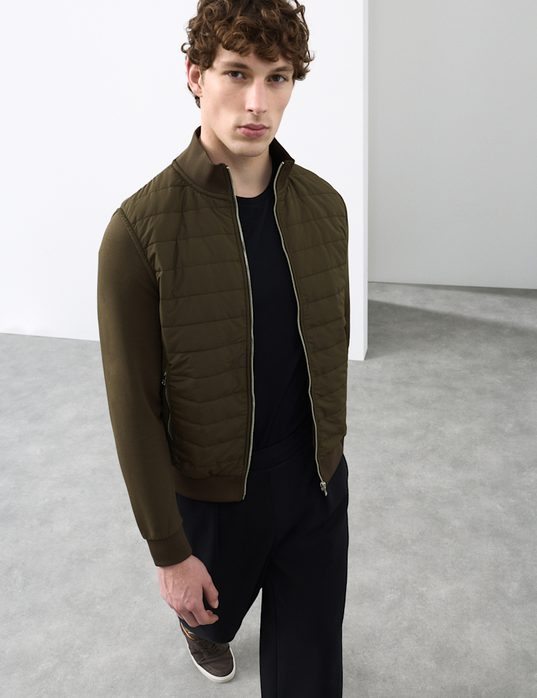 Cotton Rich Zip Up Quilted Jacket