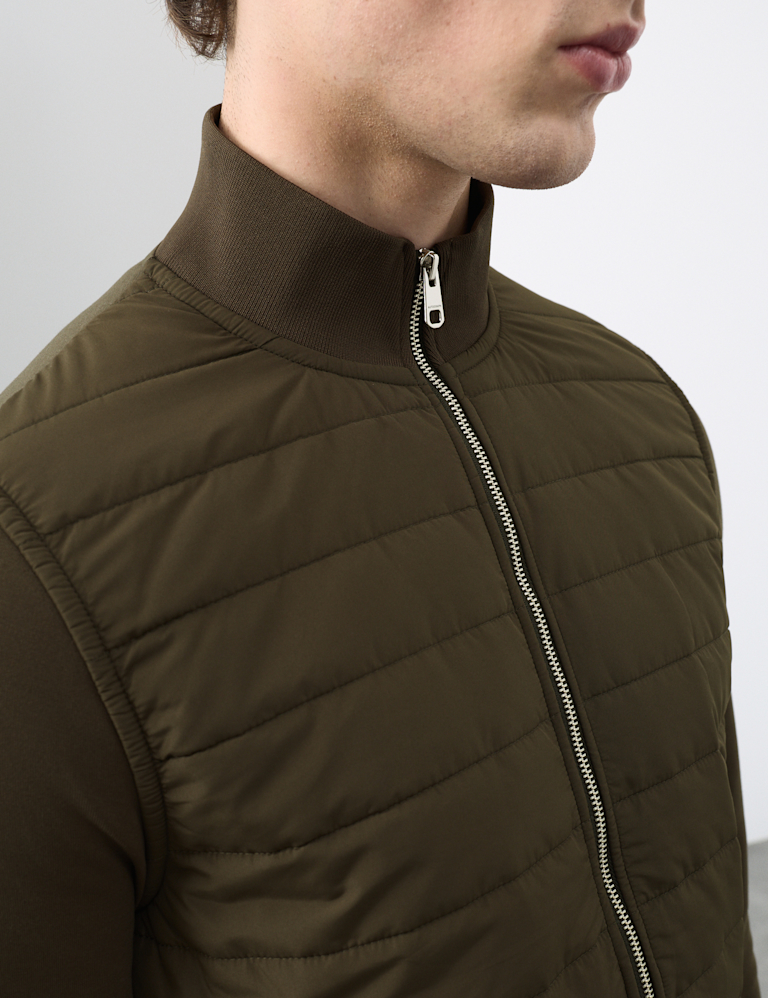 Cotton Rich Zip Up Quilted Jacket