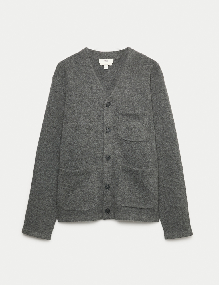 Utility Pocket Knitted Cardigan with Wool