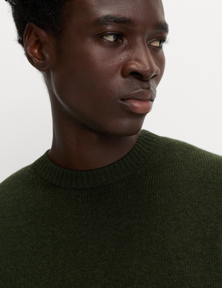 Lambswool Blend Chunky Crew Neck Jumper