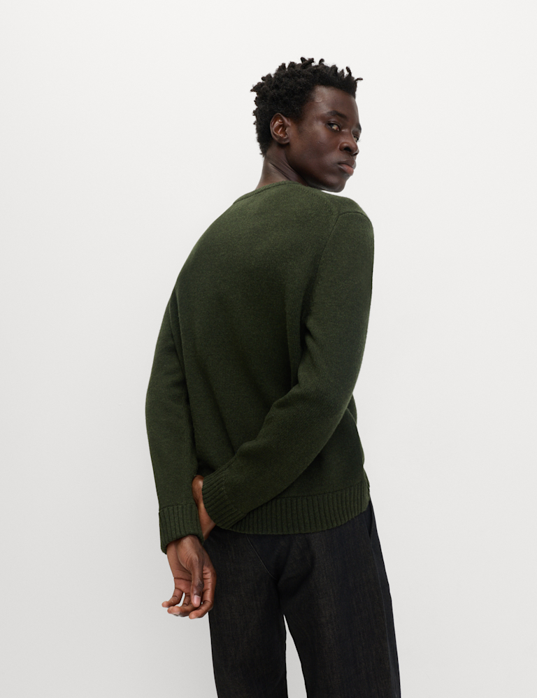 Lambswool Blend Chunky Crew Neck Jumper