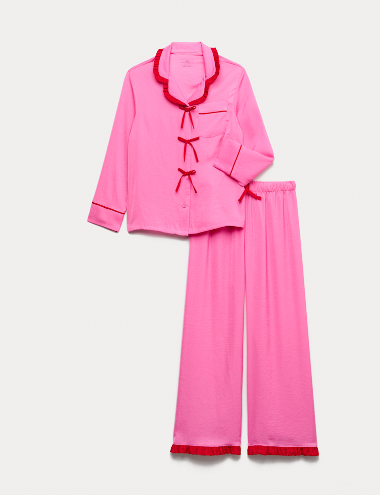 Satin Bow Fastening Pyjamas (3-16 Yrs)