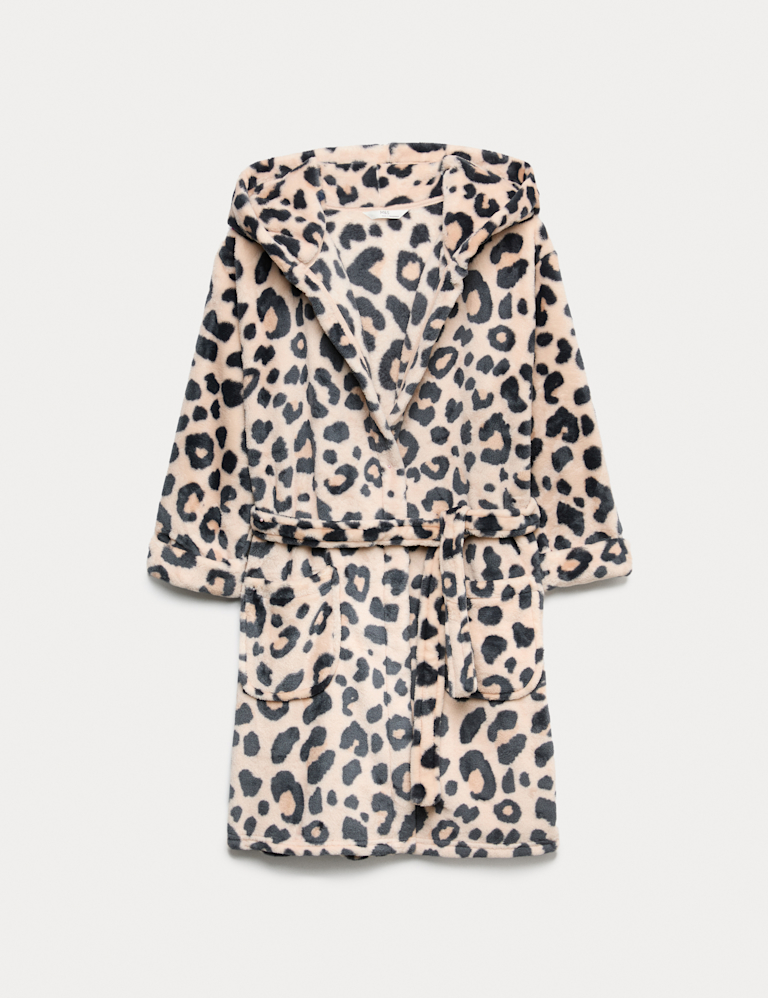 Fleece Leopard Print Dressing Gown (1-16 Yrs)