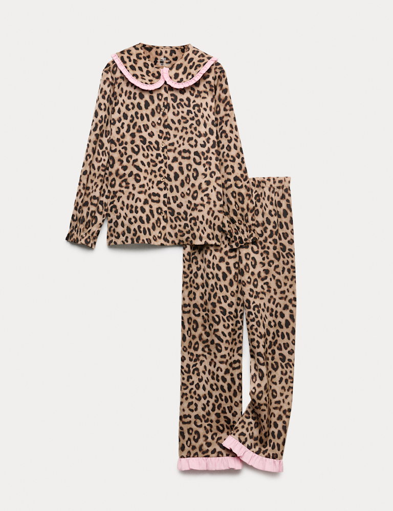 Leopard Print Satin Pyjamas (3-16 Yrs)