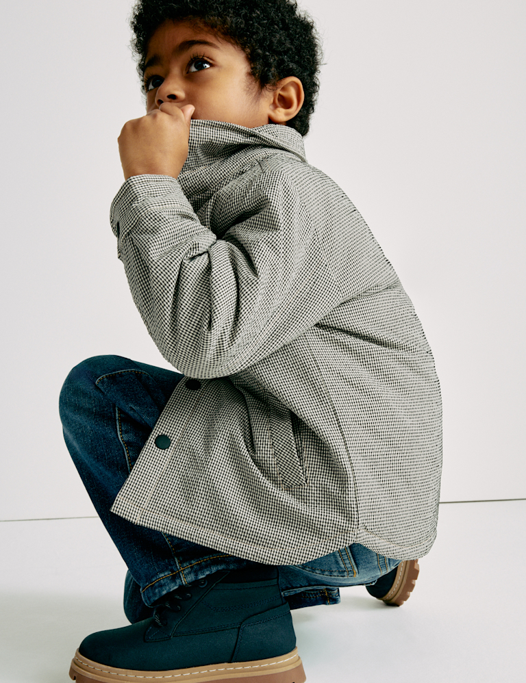 Micro Check Quilted Shacket (2-10 Yrs)